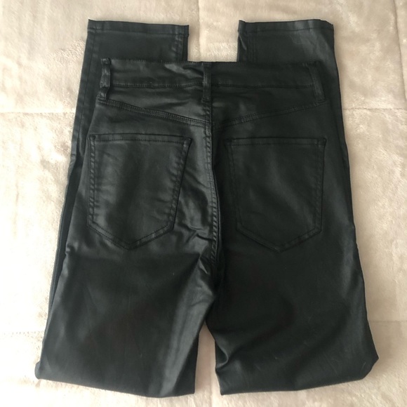 Dynamite Black Straight Leg Leather Look Denim Size 28 - Picture 5 of 5